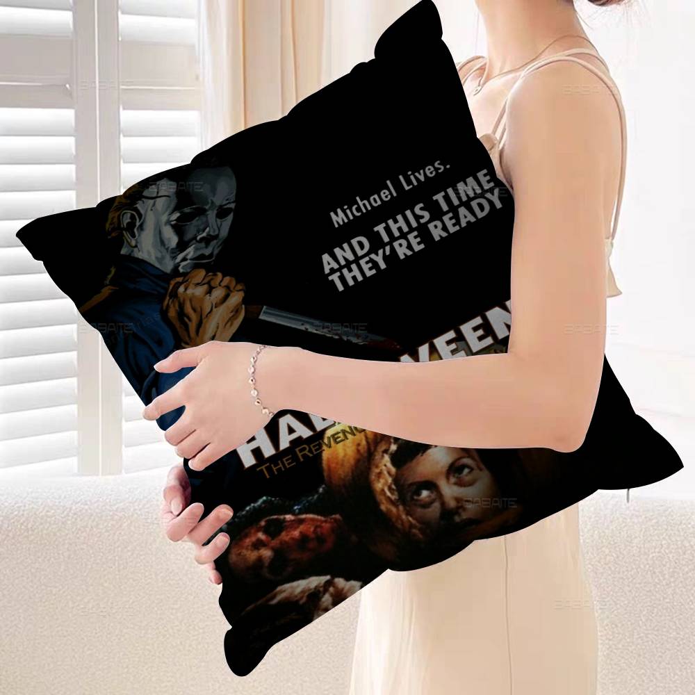 Halloween Michael Myers Cushion Cover Pillowcase Upholstery Sofa Throw Pillow Home Decor Pillowcas