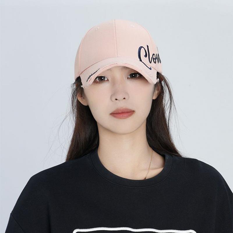 Hard Top Cap Women'S Spring And Summer Letters Big Head Circumference Hat Baseball Cap Sun Hat Men'S Trendy Embroidery