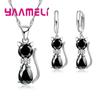 Real Zinc Alloy Sterling Zinc Alloy Color Zircon Sets for Woman Girls Shining Austrian Crystal Cute Cat Pendant Necklace Huggie Earring