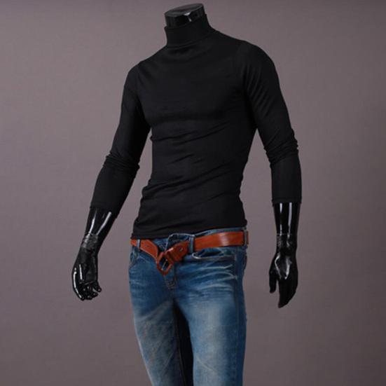 Herren Rollkragenpullover, Langarm-Unterhemd, Slim Fit, lässiges Baselayer-Shirt für Arbeit, Büro, Freizeit