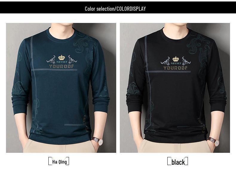High-Quality Men's Casual Printed Round Neck Long-Sleeve Hoodie for Autumn