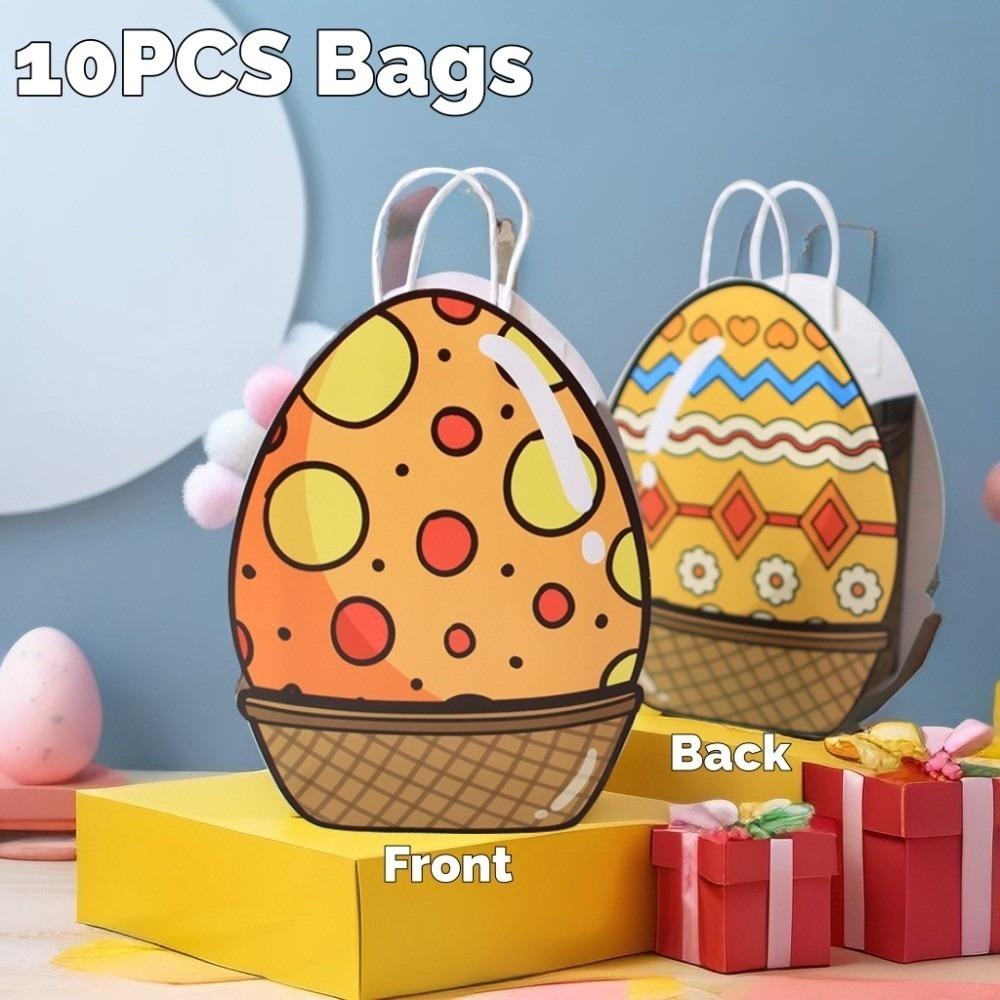 

10pcs Heart Easter Paper Gift Bags Flower Candy Snacks Present Bags Gift Packaging Box Party Favors Style 5
