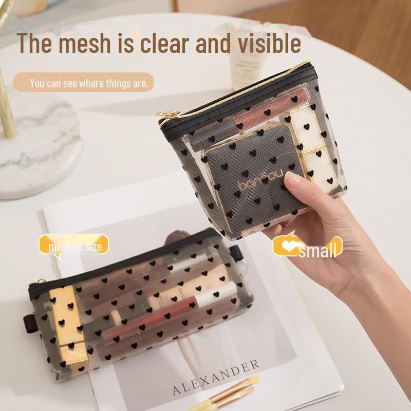 Flocking Love Siateczkowa Kosmetyczka Mini: Szminka, Kredka do brwi i Piórnik studencki