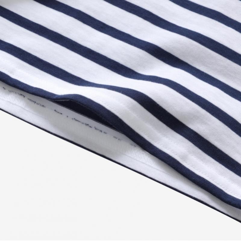 SainTjames Kids Long Sleeve T shirT Modern sTripe 2066 Neige Marine