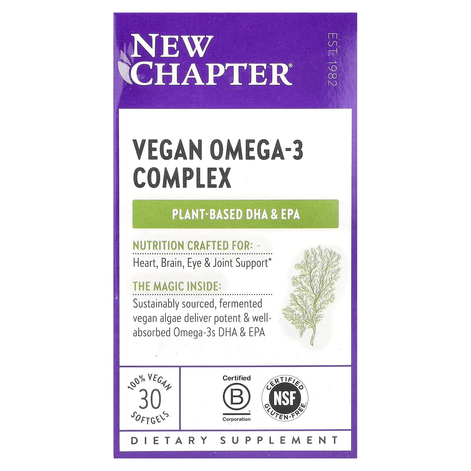 

Vegan Omega 3 Complex, 30 Softgels