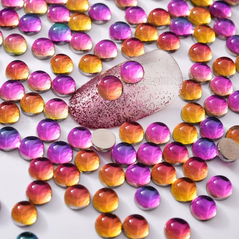 Crystal Glass Mocha Semicircular Pearl Nail Bead Diy Nail Art Man Fish Bead Beauty Mobile Phone Accessories