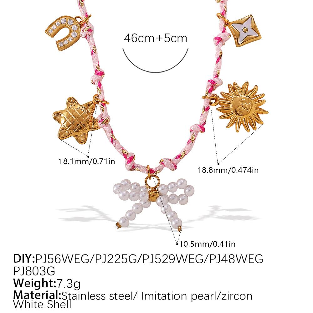 Japan and Korea Fashion Niche DIY Pendant Bracelet Personality Versatile Non-fading Gold-plated Pendant Necklace Jewelry Women