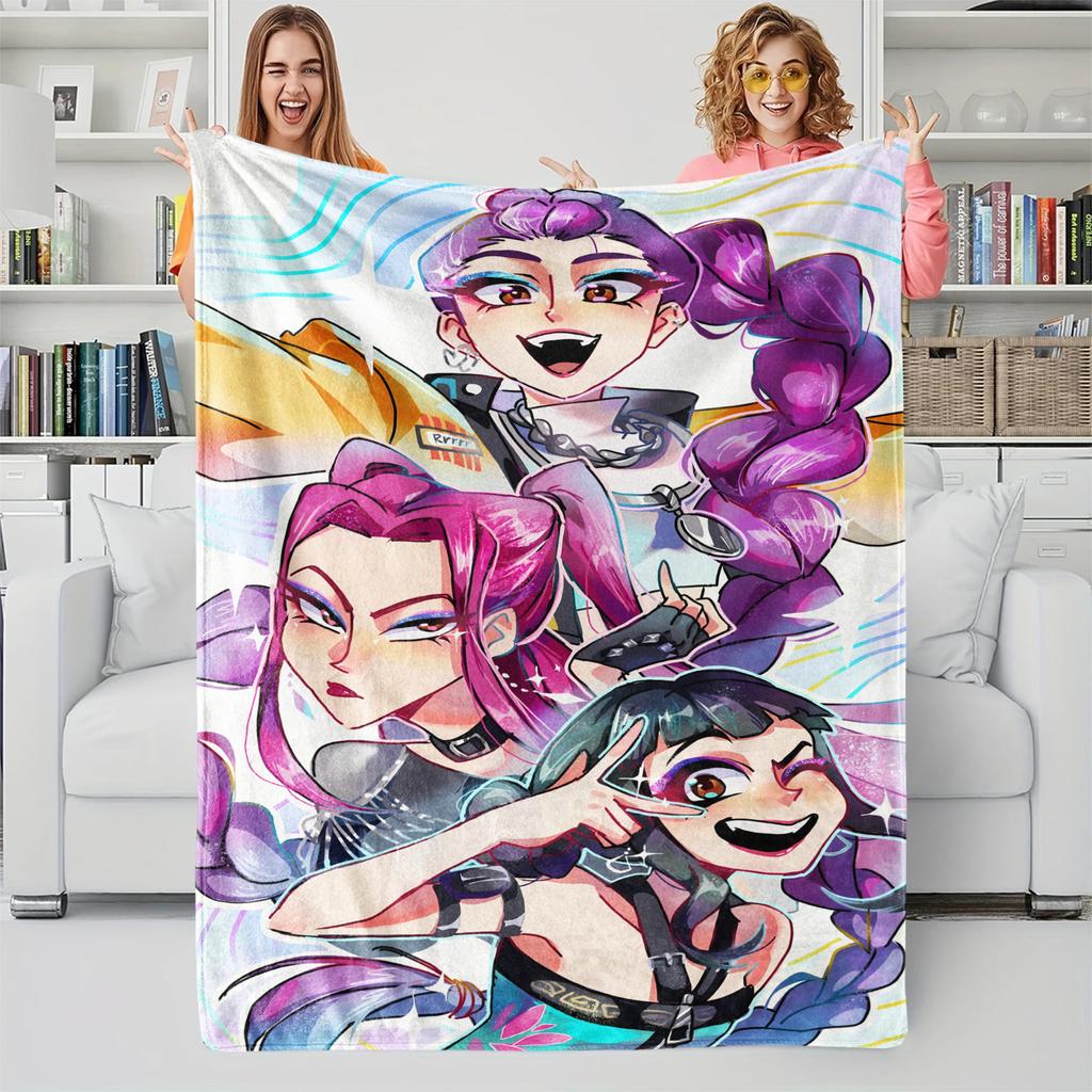 K-Pop-Dämonenjäger Decke Heißer Anime Flanell Überwurfdecke Winter Warme Decke für Wohnzimmer Sofa Bettbezug Fan Geschenk Decke