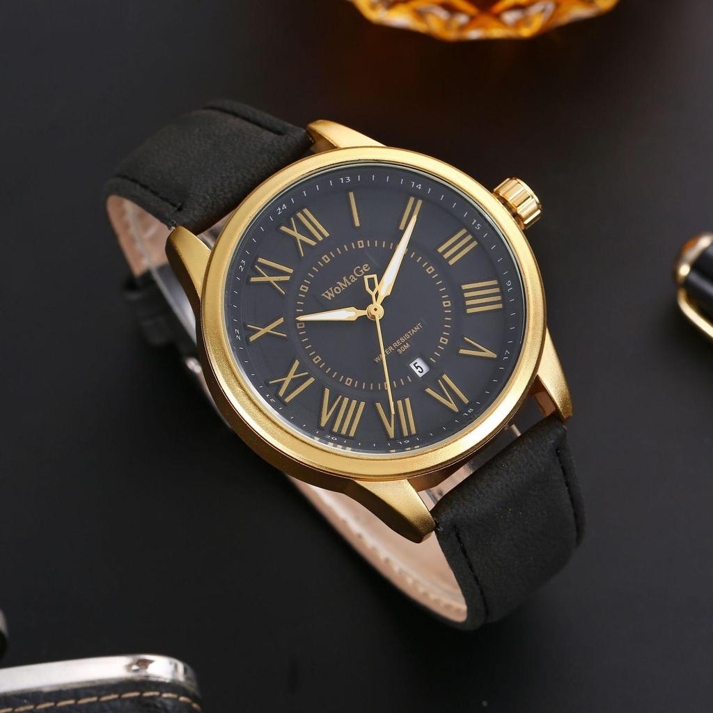 New Large Dial Unisex Couple's Watch luxury Women's Watch Leather Strap Quartz Watch Men's Watch Clock
