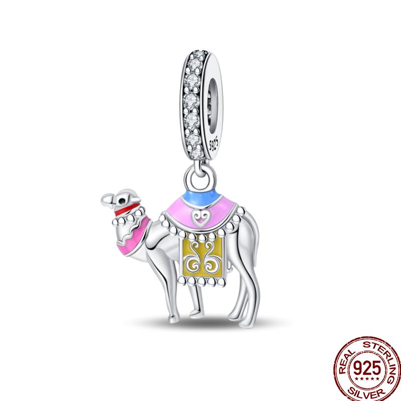 Pyramid Series Copper Mystical Cat Elephant Religious Style Charm Beads Suitable For Pan Original Bracelet Diy