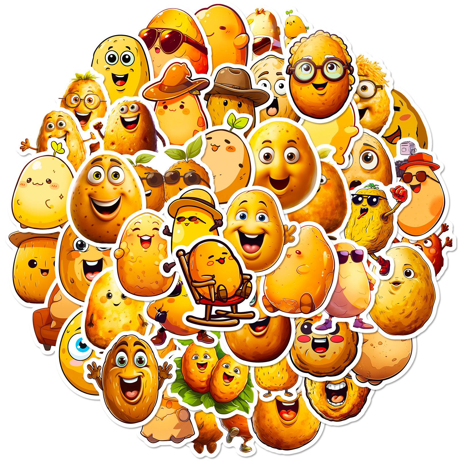 

50 Funny Potato Big Head Independent Personality DIY Decoration Funny Stickers Waterproof Stickers