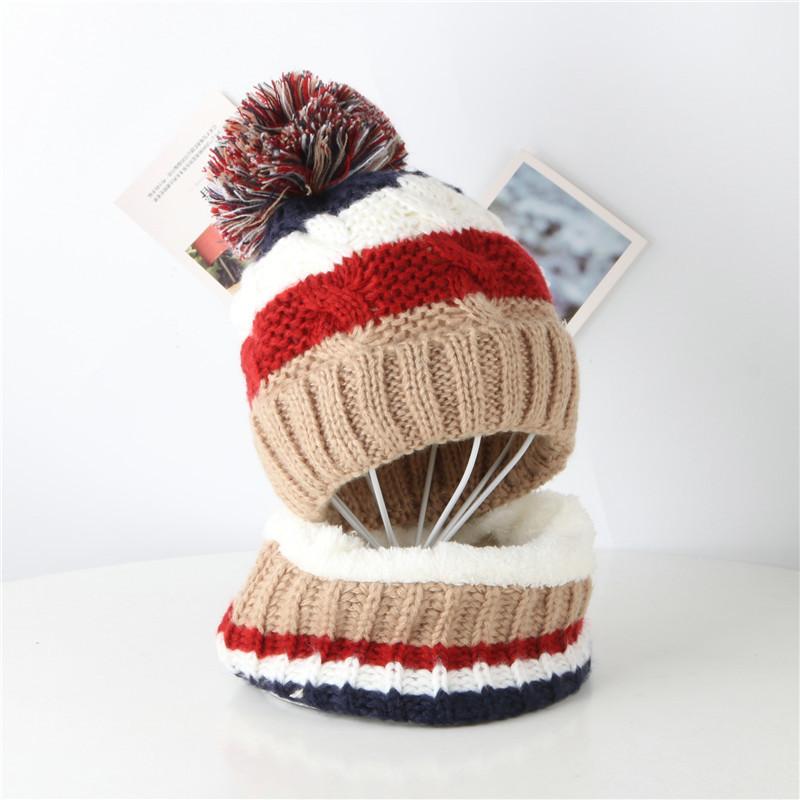 Wintermütze Schal Set Plüschwärmer Kinder Strickmütze Baby Jungen Mützen Kappe Halsschal Handschuh Anzug für Kinder Accessoires 5-12J