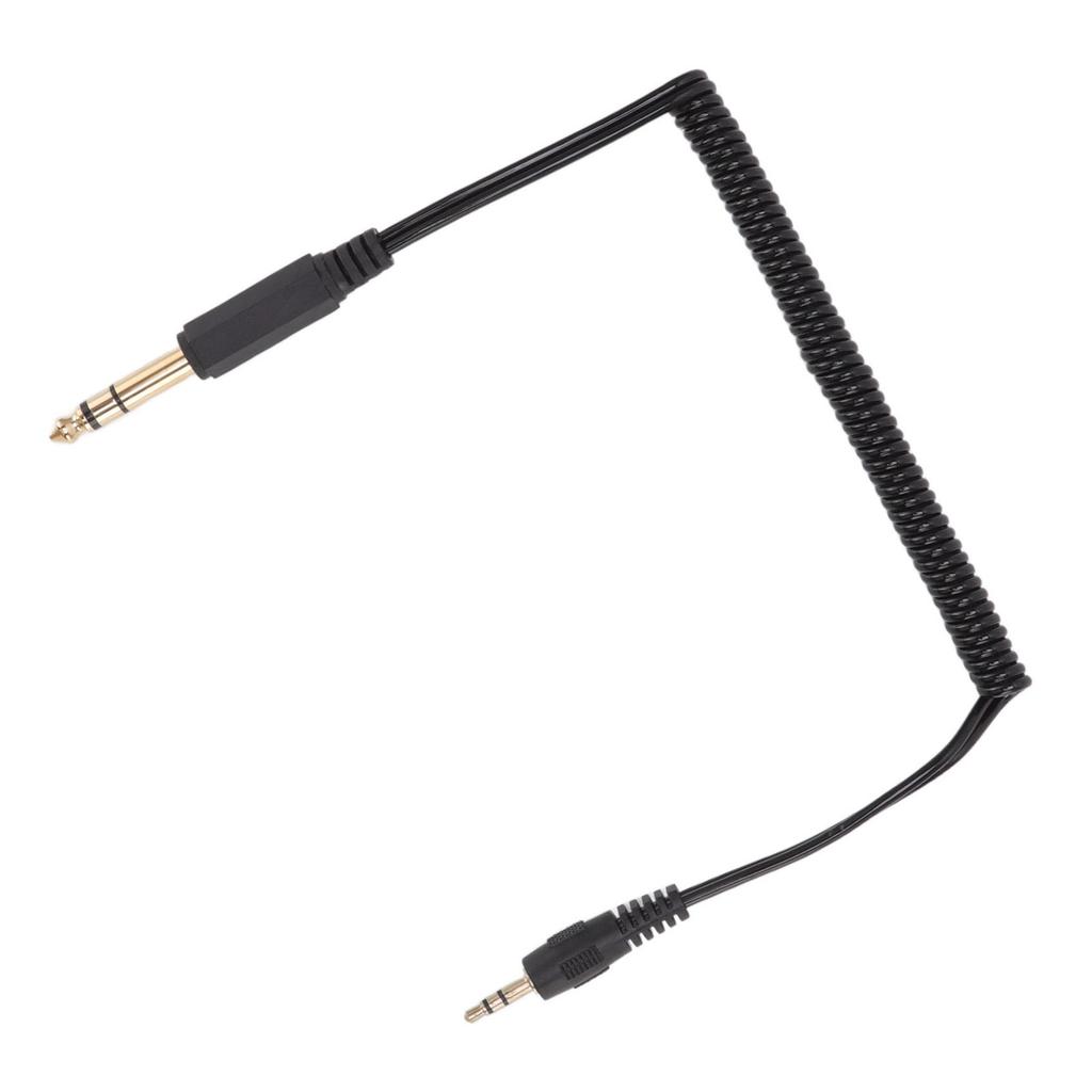 6,35 mm na 3,5 mm stočený kábel Pozlátená zasúvacia zástrčka Plug and Play Prenosný zvukový adaptérový kábel pre PC Laptop MP3