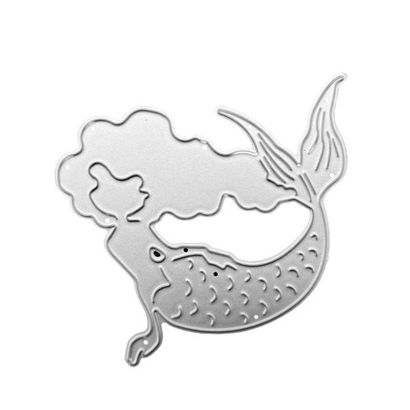 

Русалка рыбий хвост дизайн стиль металлический трафарет для DIY Скрапбукинг альбом фото тиснение бумажная карта ремесленный декор серебряный