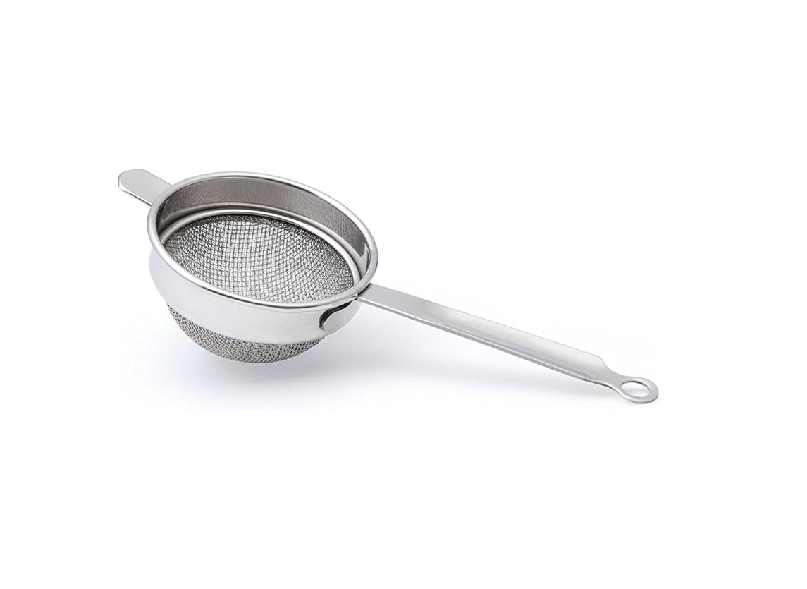 TreegoArt Stainless Steel Double Mesh Tea Strainer Chalni For Home And KItchen Item - 5 Inches Length серебряный