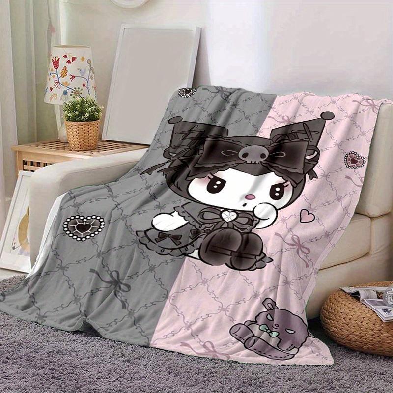 1pc, Sanrio Cute Gothic Bunny Home Decor Blanket: Perfect Gift for Bedroom, Living Room, Travel, Camping, Car, Beach, Office Naps. Cozy Flannel Throw
