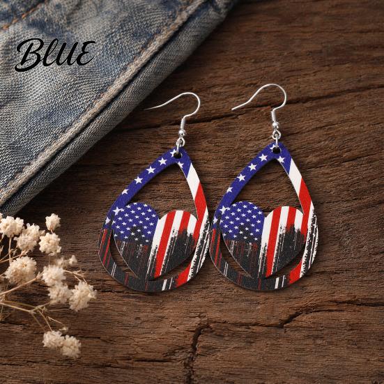 Stars Stripes Earrings 1 Pair Hollow Drop for Women Fourth