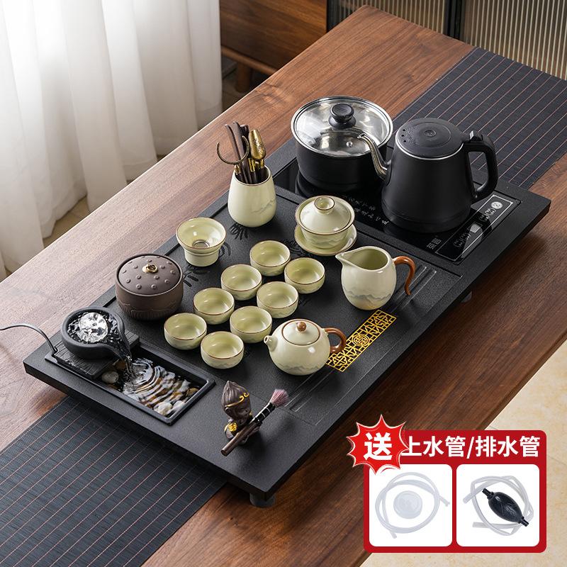 new automatic tea set ceramic household integrated flowing water tea tray kung fu imitation Wujinshi tea table