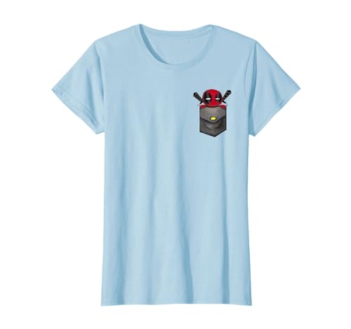 Marvel Deadpool Cute Comic Strip Fake Pocket T-Shirt