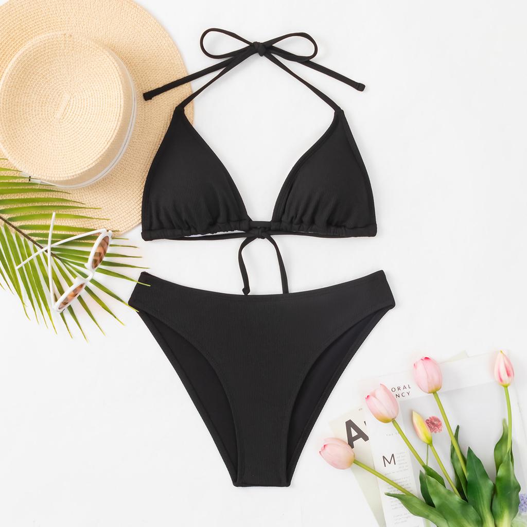New bikini pit strip triangle cup lace-up sexy bikini swimsuit swimsuit women