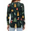 Women's Fashion Casual Christmas Printed Round Neck Long Sleeve Pullover Top