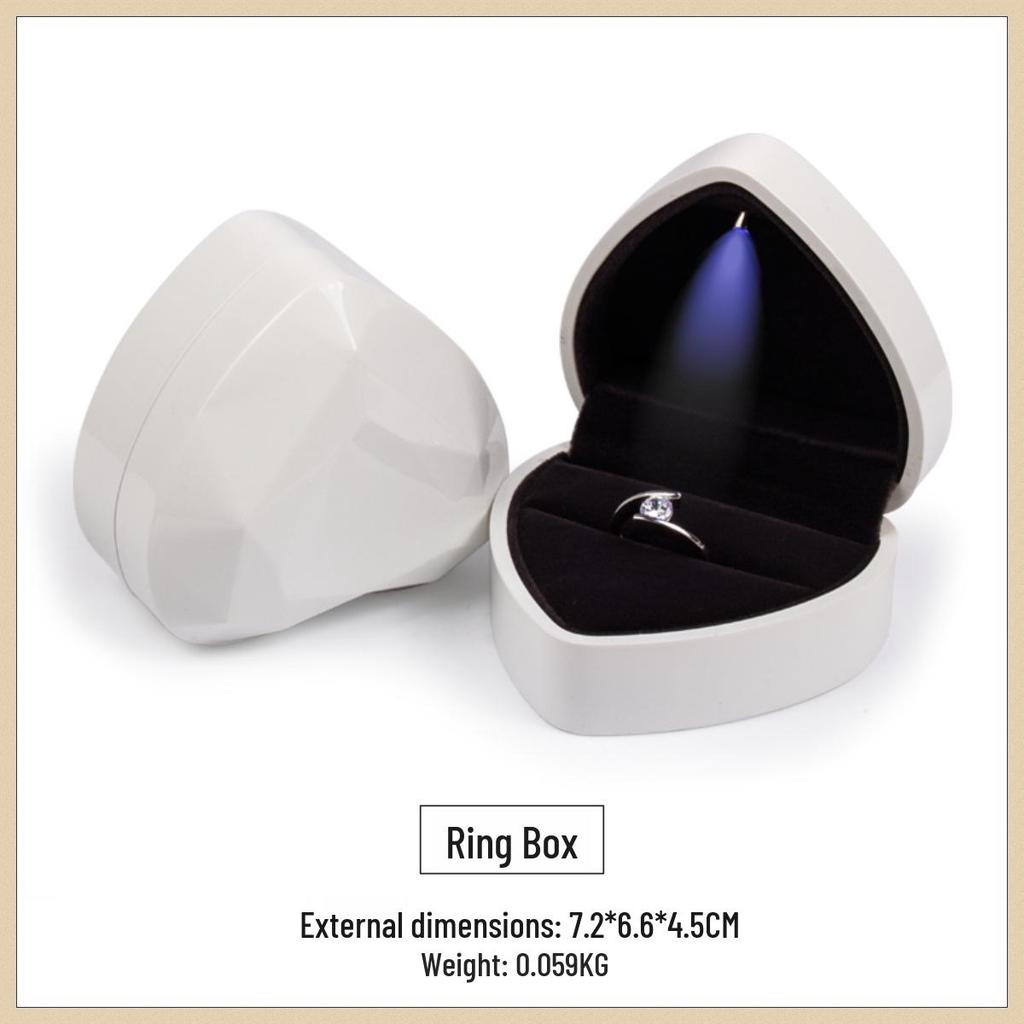 Herzförmige Leuchtende Schmuckschatulle: Luxuriöse beleuchtete Ring- & Halsketten-Box