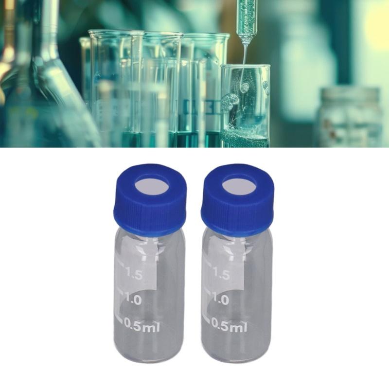 100 Pezzi Flaconi Campione da 2 ml in Vetro Trasparente con Tappo a Vite, Area per Scrittura e Scala, per Laboratori e Prodotti di Bellezza