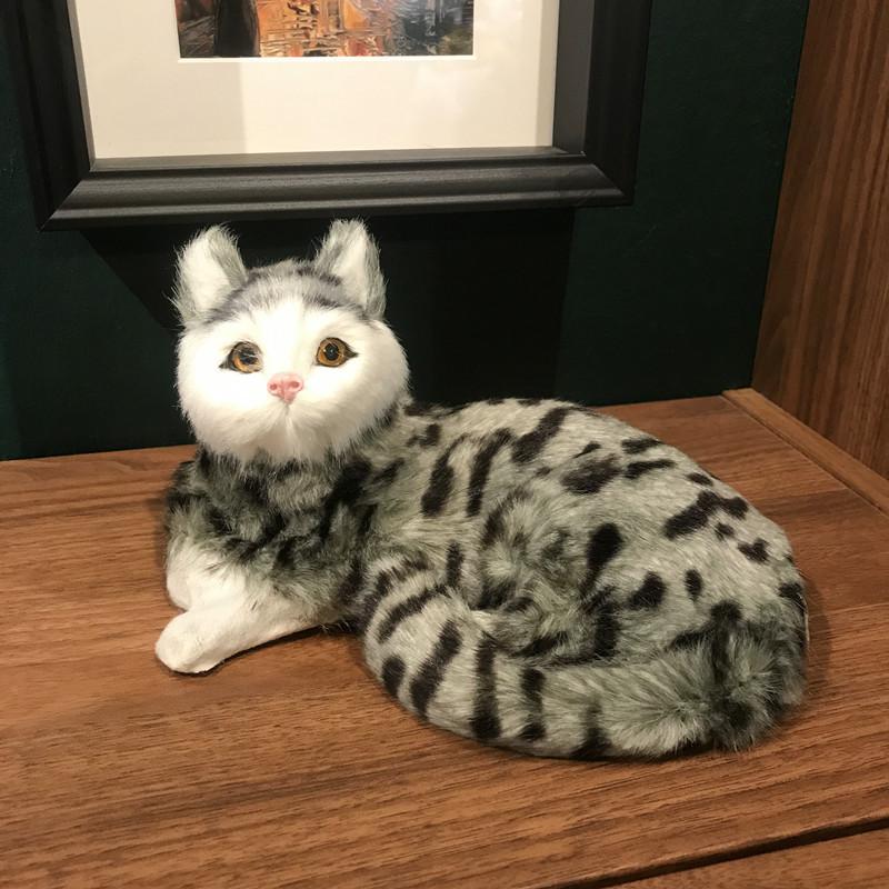 Simulation Cat Plush Toy Doll Desktop Ornament Photography Props Window Decoration Birthday Gift Cute Cat