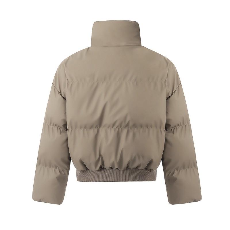 Winter Warm Puffer Jacket Stand Collar Cotton Coat Short Streetwear Vintage Thick Men Women