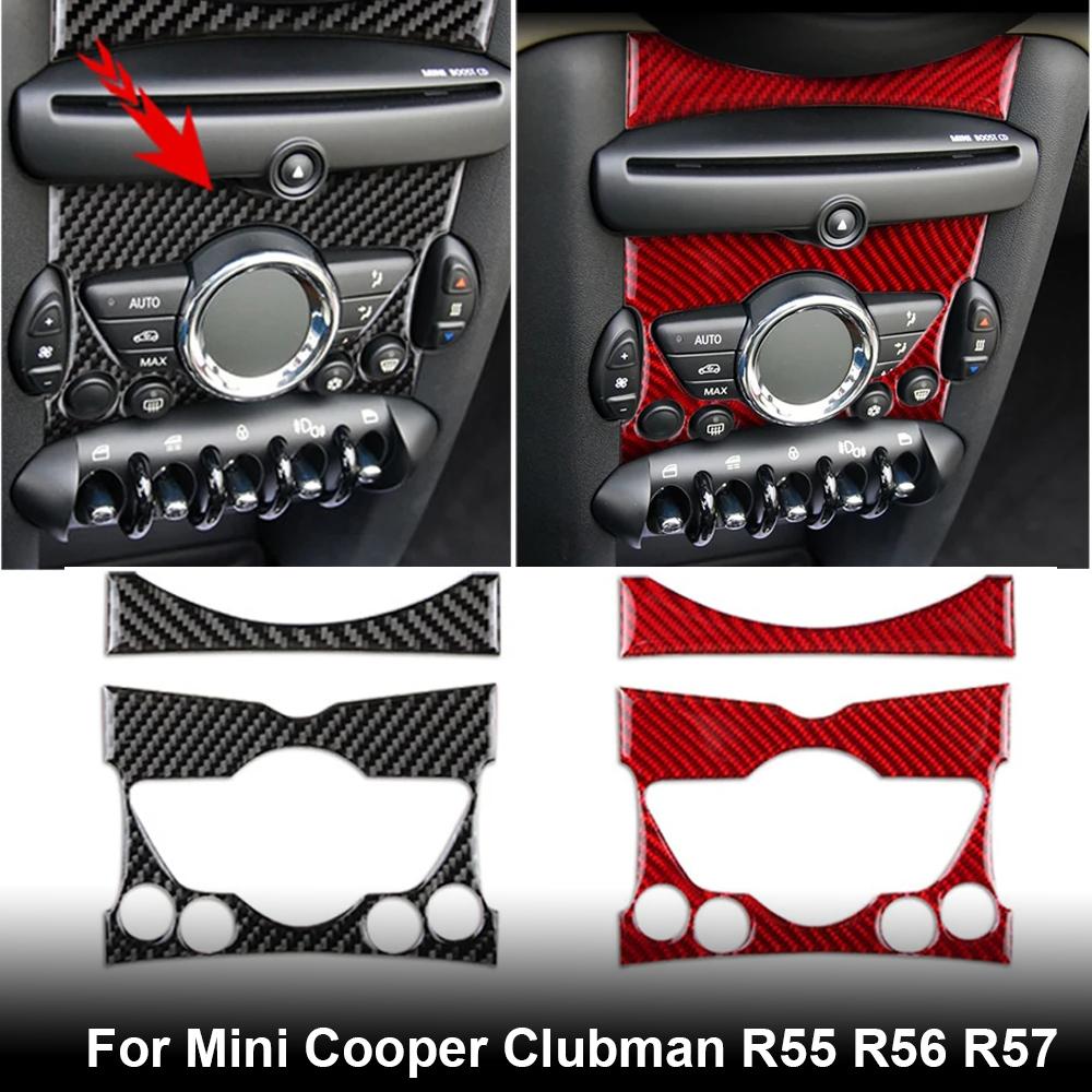 Carbon Fiber Car Stickers Interior Trim Central Control Knob Panel Cover Sticker Accessories For Mini Cooper Clubman R55 R56 R57