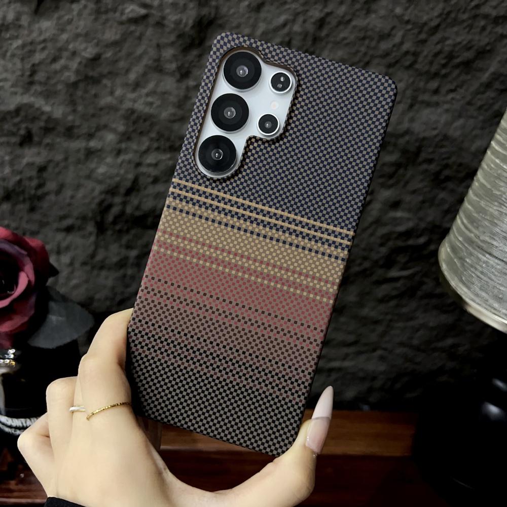 

Магнитный тонкий чехол с узором из углеродного волокна для Samsung Galaxy S25 S24 Ultra Plus S25Ultra Жесткий ПК Беспроводная зарядка Бесшовный чехол For S25 Ultra