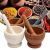 Garlic Masher Bowl StoneMortar Masher Multi-function Manual Home Garlic Mortar Pot Grinder Bowl Garlic Pot For Home Cook Tools