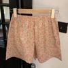 Sommer-Lounge-Shorts, Taille, weites Bein, Print, lockere Freizeitshorts, kariert, elastisch, hohe Passform, Schlafshorts