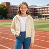 Kinder Farbiger Cropped Hoodie Lässige Jacke für Herbst Winter
