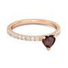 Garnet Pave Band Ring - 925 Sterling Silver Rose Gold Vermeil