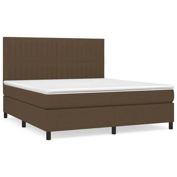 Maison Exclusive - Sommier à lattes de lit avec matelas Marron foncé 160x200 cm