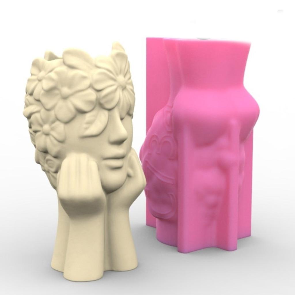 Silicone Moulds Flower Vase Molds Human Body Shape Flexible Ornament Molds Unique Flowerpot Moulds for Resin Craft