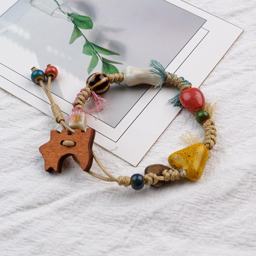 Jingdezhen Ceramic Bracelet Heavy Industry Weaving Star Small Fresh Sweet Bracelet Couple Student Girlfriend Weaving Hand