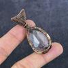 Lemon Quartz Handmade Copper Wire Wrap Jewelry Pendant 2.21" P7I66