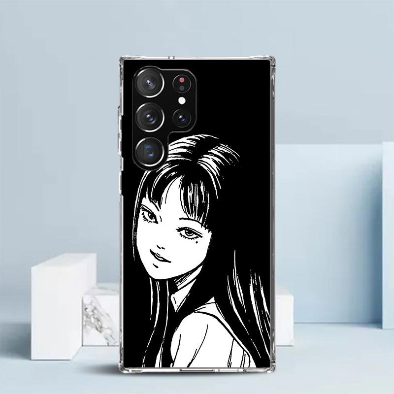 Japanese Horror Comic Anime Soft Cover for Samsung Galaxy S25 Edge S26 S24 S23 Ultra Phone Case S22 S21 Plus S20 FE Print Patter