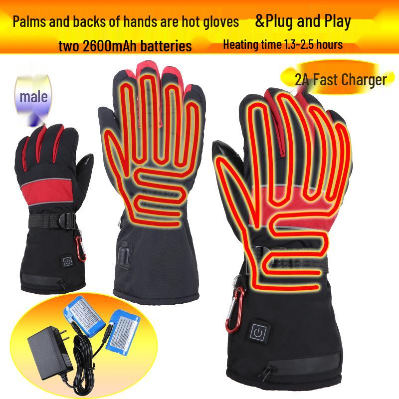 Rechargeable Electric Heating Gloves for Men & Women - Winter Motorcycle Double-Sided Heating