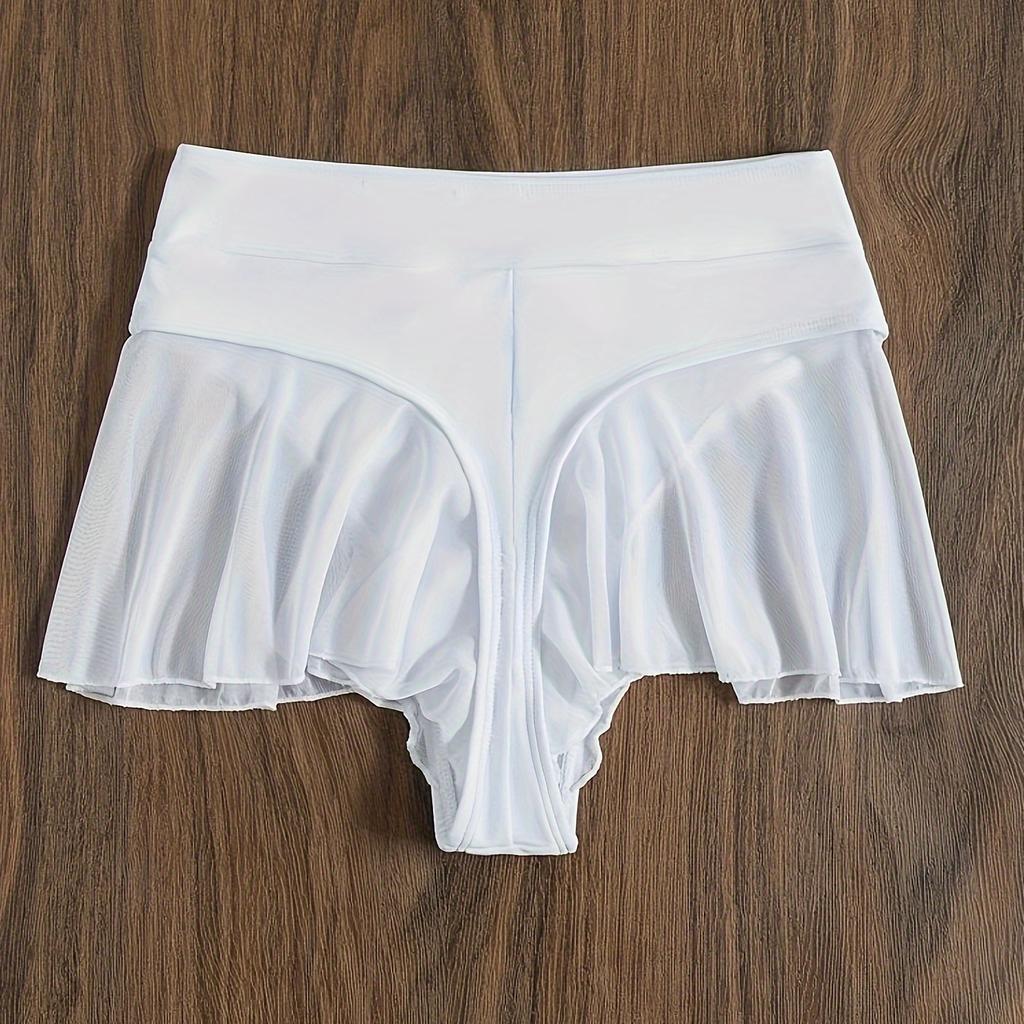 2 Colors Women Bikini Bottoms With Mesh Vintage High Waist Butts Swimsuits