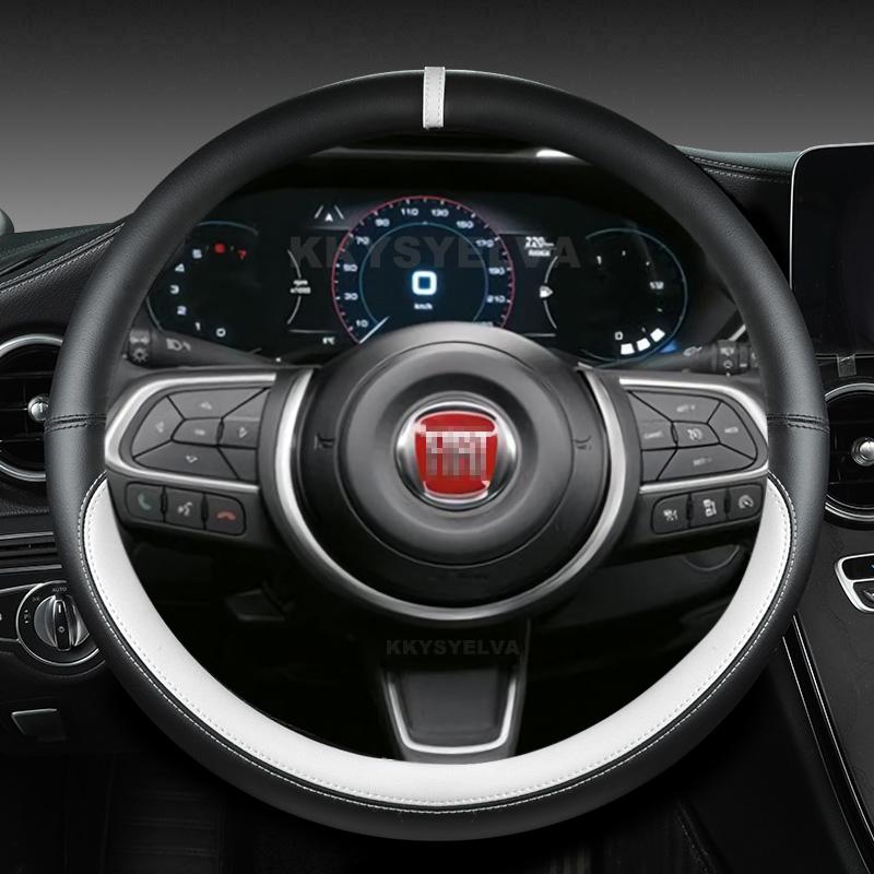 Microfiber Leather Car Steering Wheel Cover 38cm For Fiat Tipo Fullback Strada Toro Doblo Freemont Bravo Stilo Auto Accessories