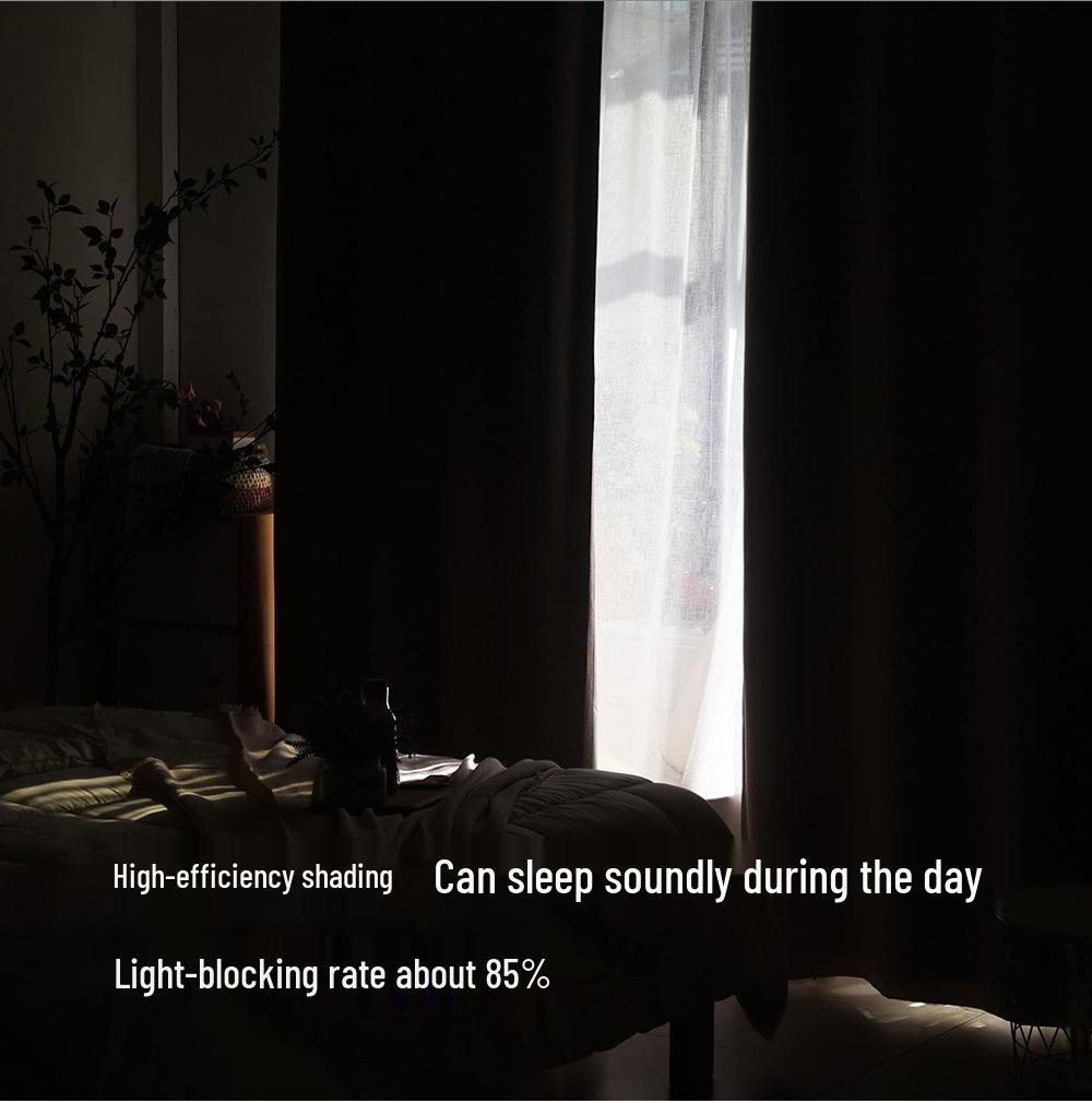 Retro Map Blackout Silk Curtain Divider for Bedroom