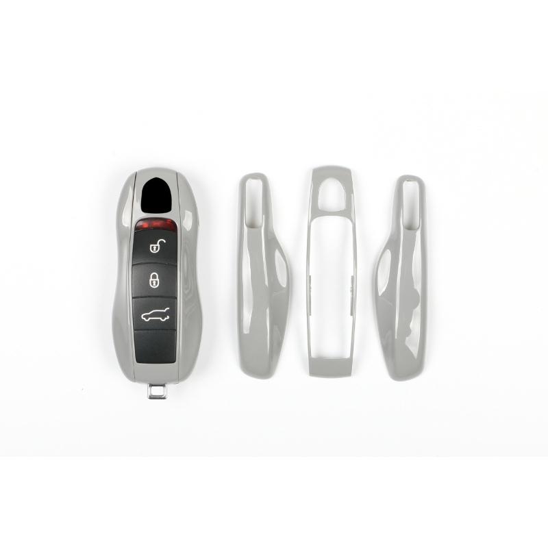 Matně šedé pouzdro na klíče pro Porsche Macan Porsche Panamera Cayenne 918 Spyder Carrera 911 991 Kryt na dálkový klíč Náhradní Ochranné Fob