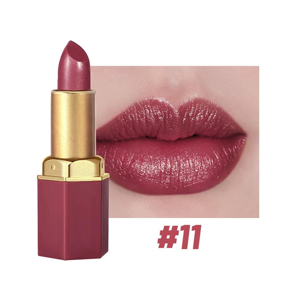 Nuovo Rossetto Metallico Rosso Lucido 6 Colori Lunga Tenuta Glitter Scintillante Lucidalabbra Solido Impermeabile Shimmer Labbra Vellutate Trucco