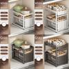 Pull Out Drawer Basket Rack with Wooden Handle Double-layer Under Sink Rack Organizer Sliding Kitchen Storage Rack