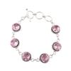 Morganite Gemstone 925 Sterling Silver Jewelry Handmade Bracelet 7-9" For Gift RB-17-7