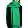 Versatile mohair solid color scarf women's winter thickening simple warmth enlarged shawl scarf