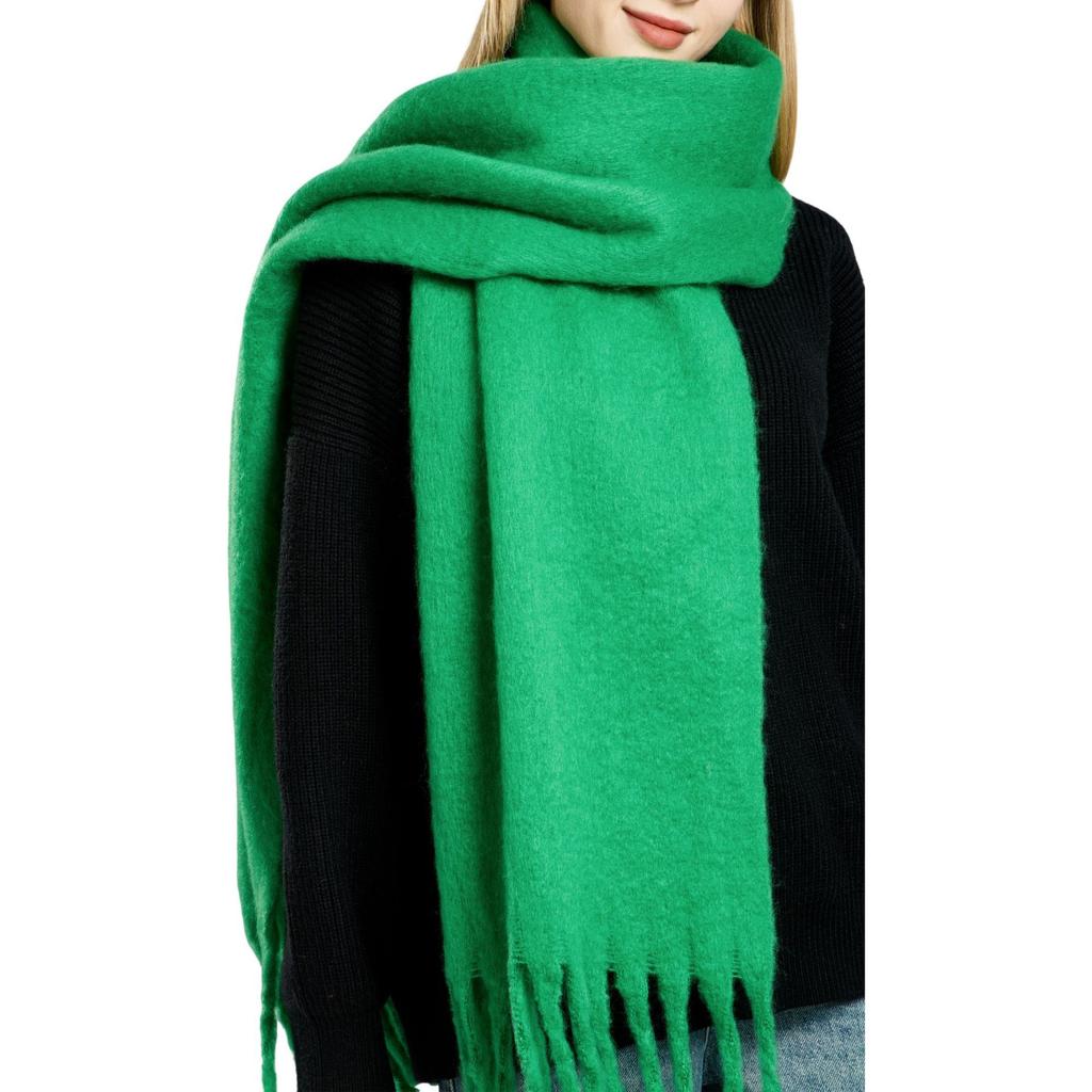 Versatile mohair solid color scarf women's winter thickening simple warmth enlarged shawl scarf